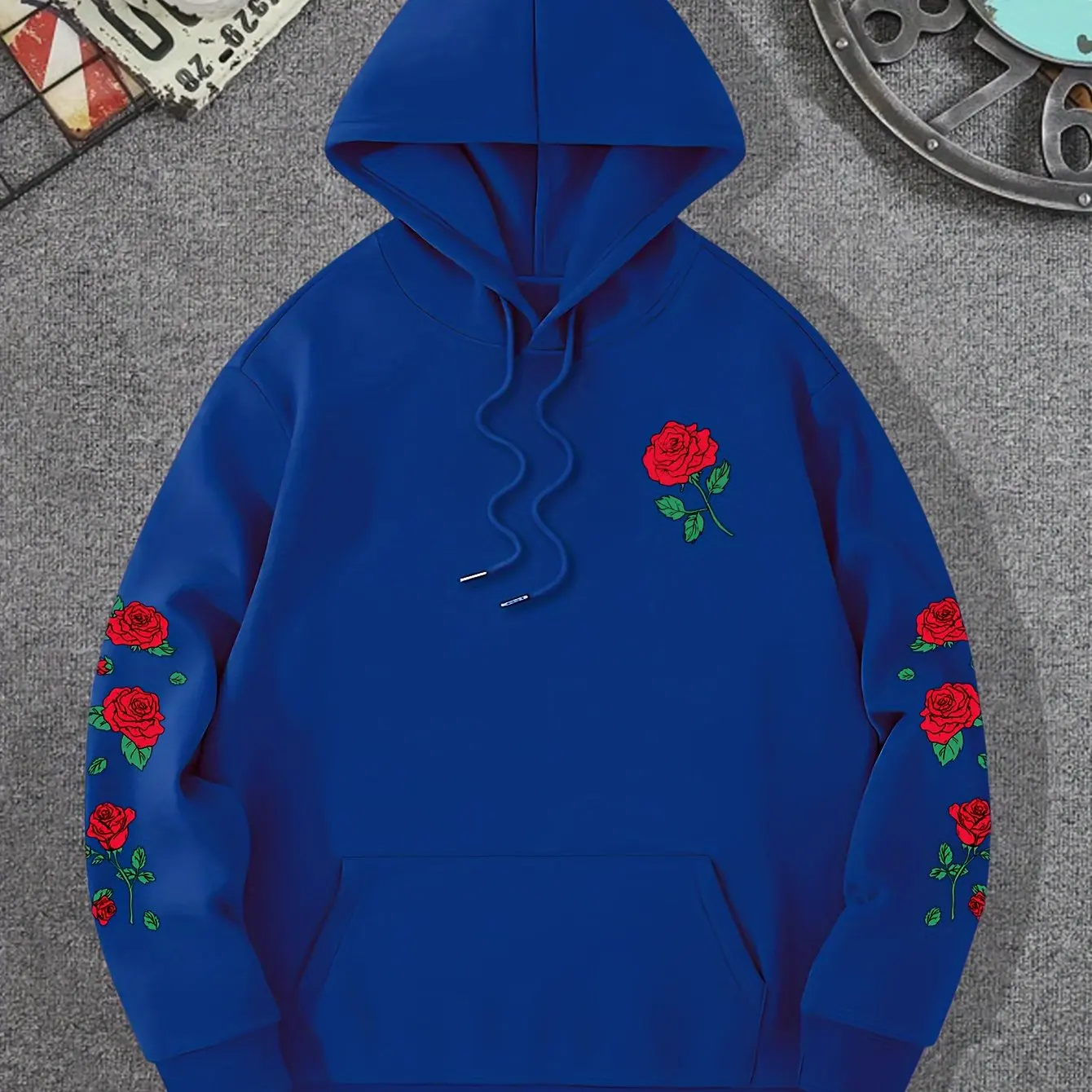 2025 Nuovo inverno-primavera casual da uomo e da donna maglione con cappuccio allentato con stampa rosa abbigliamento sportivo unisex retrò di alto stile