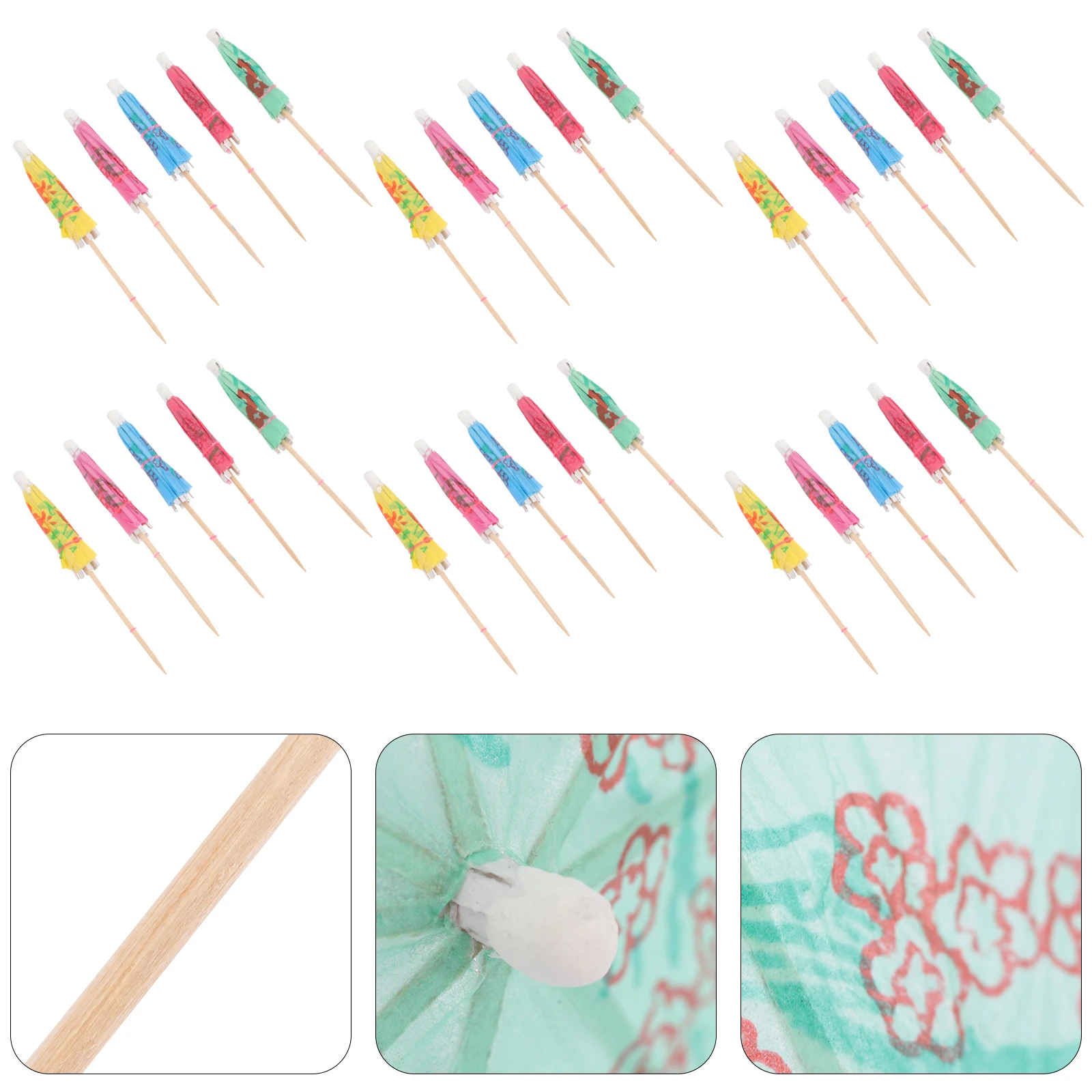 

144 Pcs Cocktail Decorative Umbrella Drinks Graduation Party Decoration Paper for Umbrellas Weddings Supplies Accessories