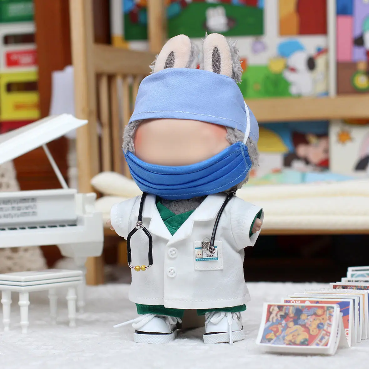 

Doll Clothes Doctor and Nurse Plush Doll Dress up 15-17cm Toy Clothing Accessories Luxury Costume Keychain Pendant Decoration