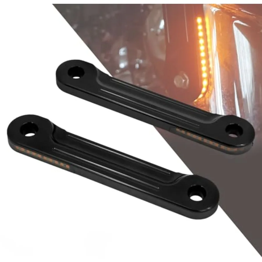 

Motorcycle Flush Fork Turn Signals Brackets Shock absorber LED Running Side Lamp For Touring Street Glide Road King 1998-2025 C