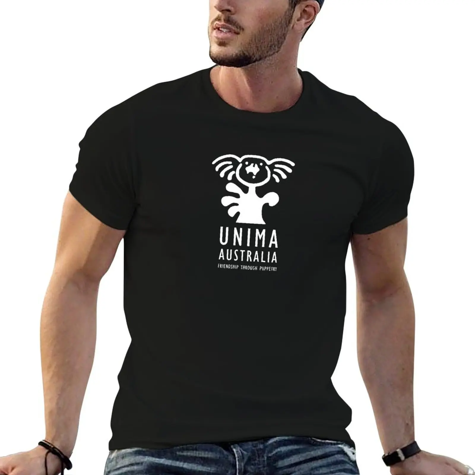 Футболка UNIMA Oz Logo (белая) с принтами, мужская футболка из хлопка, мужская футболка из плотного хлопка