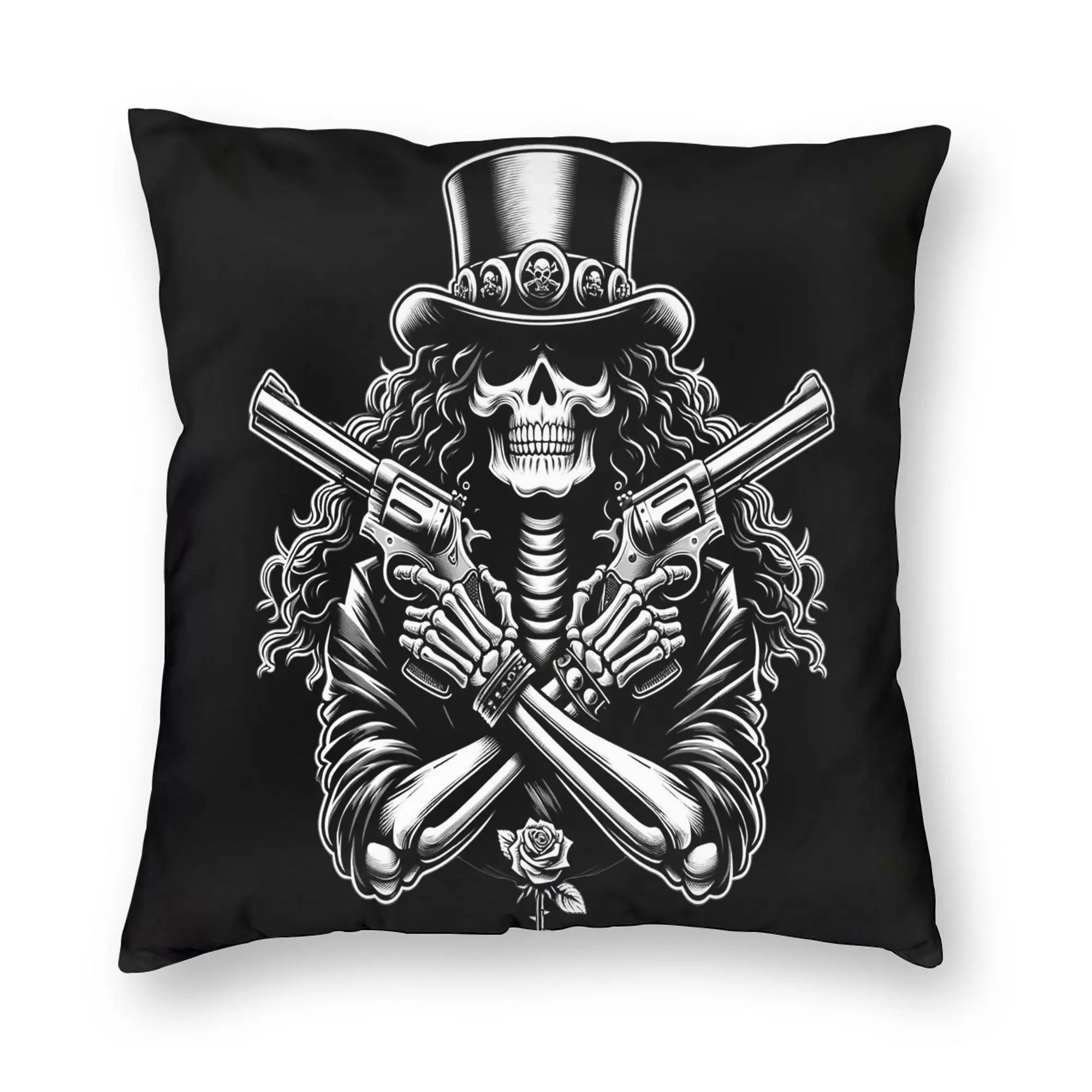 Rock Music Band G-Guns N Roses Pillowcase Printed Polyester Cushion Cover Decoration  Throw Pillow Case Cover Home Zipper 40*40