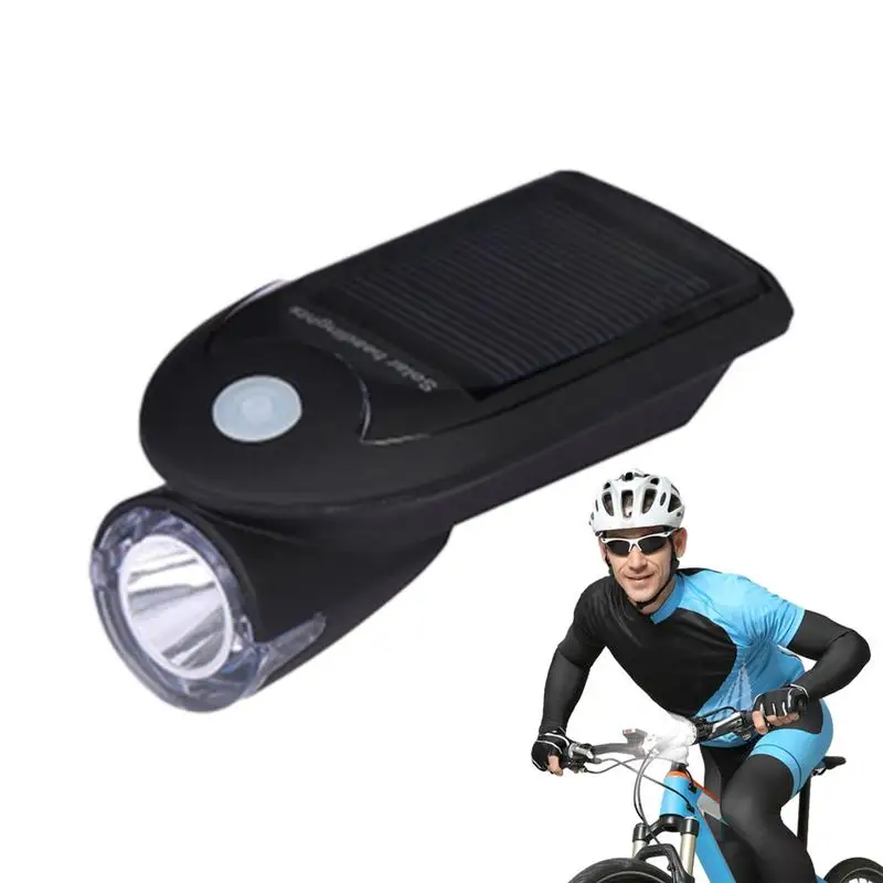 Solar Bike Headlight Waterproof Bicycle Front Light Bike Headlight Solar/USB Dual Charging High Brightness Bike Headlight