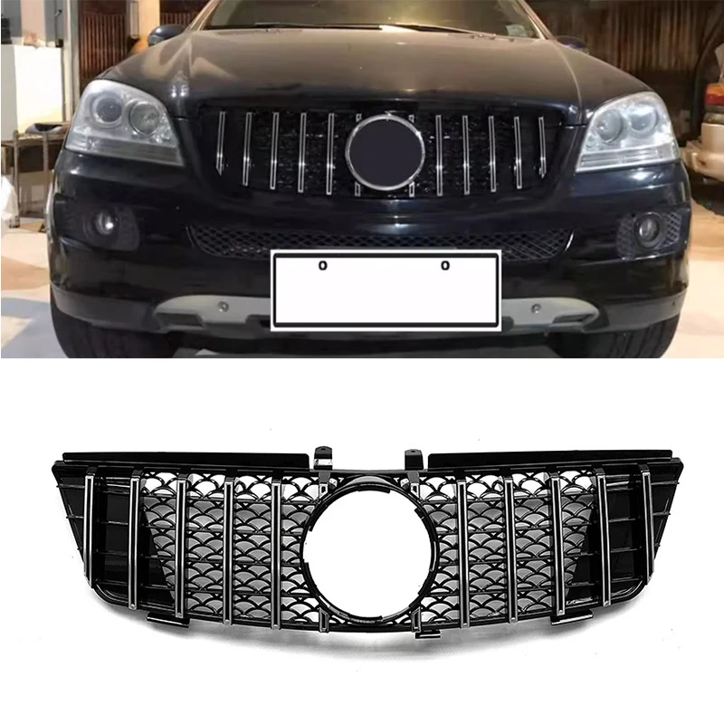 Front Bumper Grille Hood Tuning Racing Grill For Mercedes-Benz W164 ML class ML320 ML350 ML450 ML500 2005-2008 ABS Grills