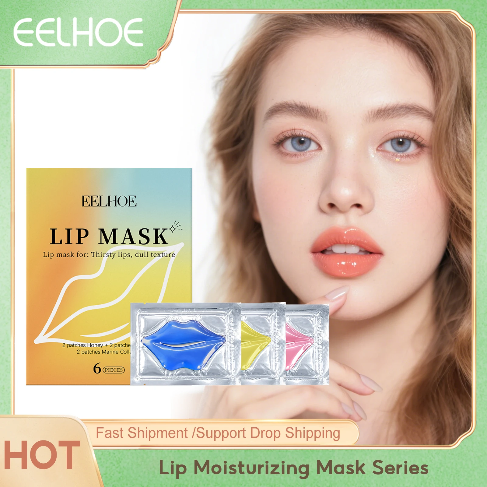 

Eelhoe Lip Moisturizing Mask Kit Darkness Removal Improve Dry Keep Glossy Sleeping Reduce Fine Lines Lip Plumper Nourishing Mask
