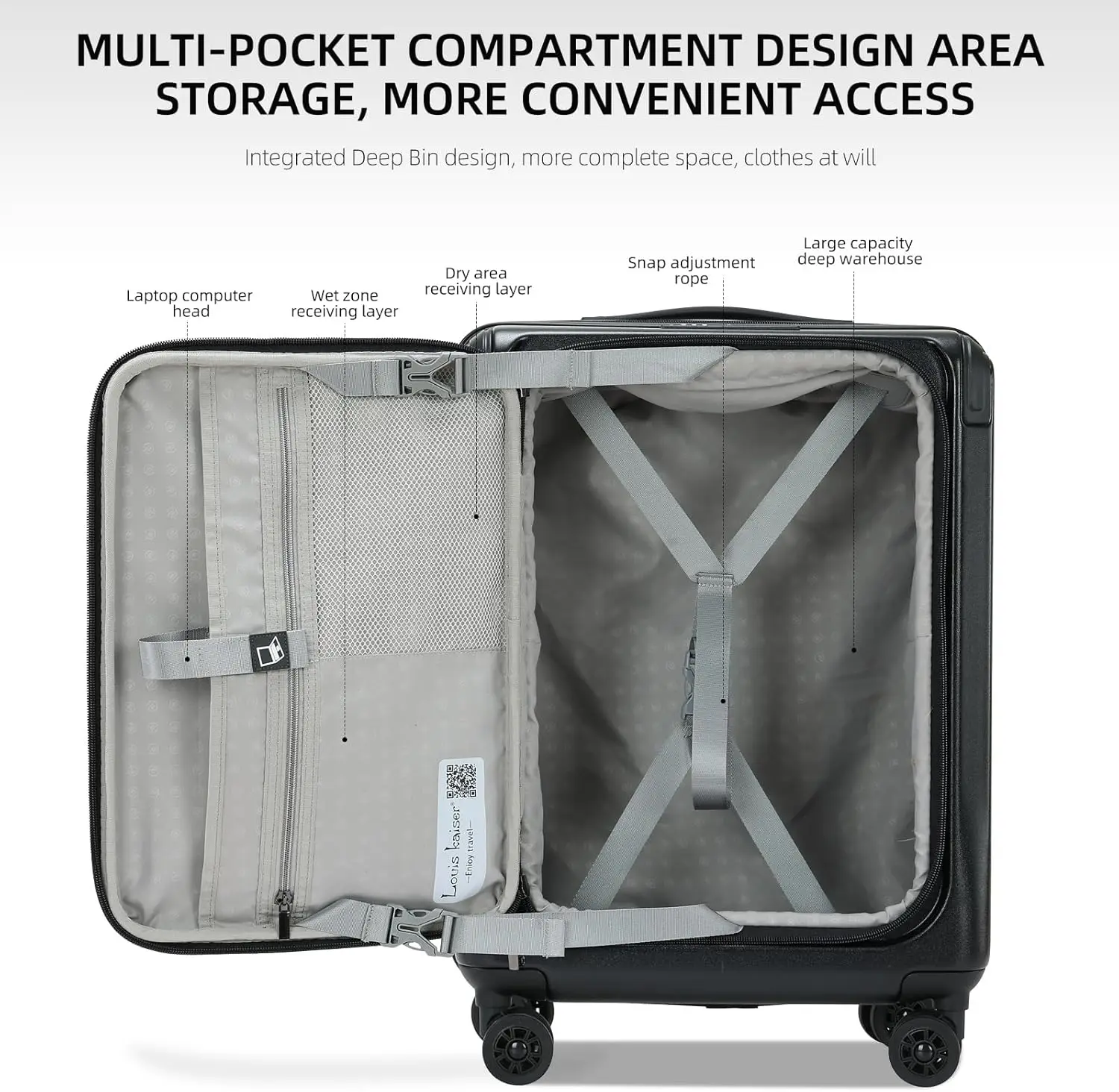 20/29インチ プレミアム キャリーオン ラゲージセット、ABS+PCハードシェル、静音ホイール、TSAロック、トップオープン、6点セット