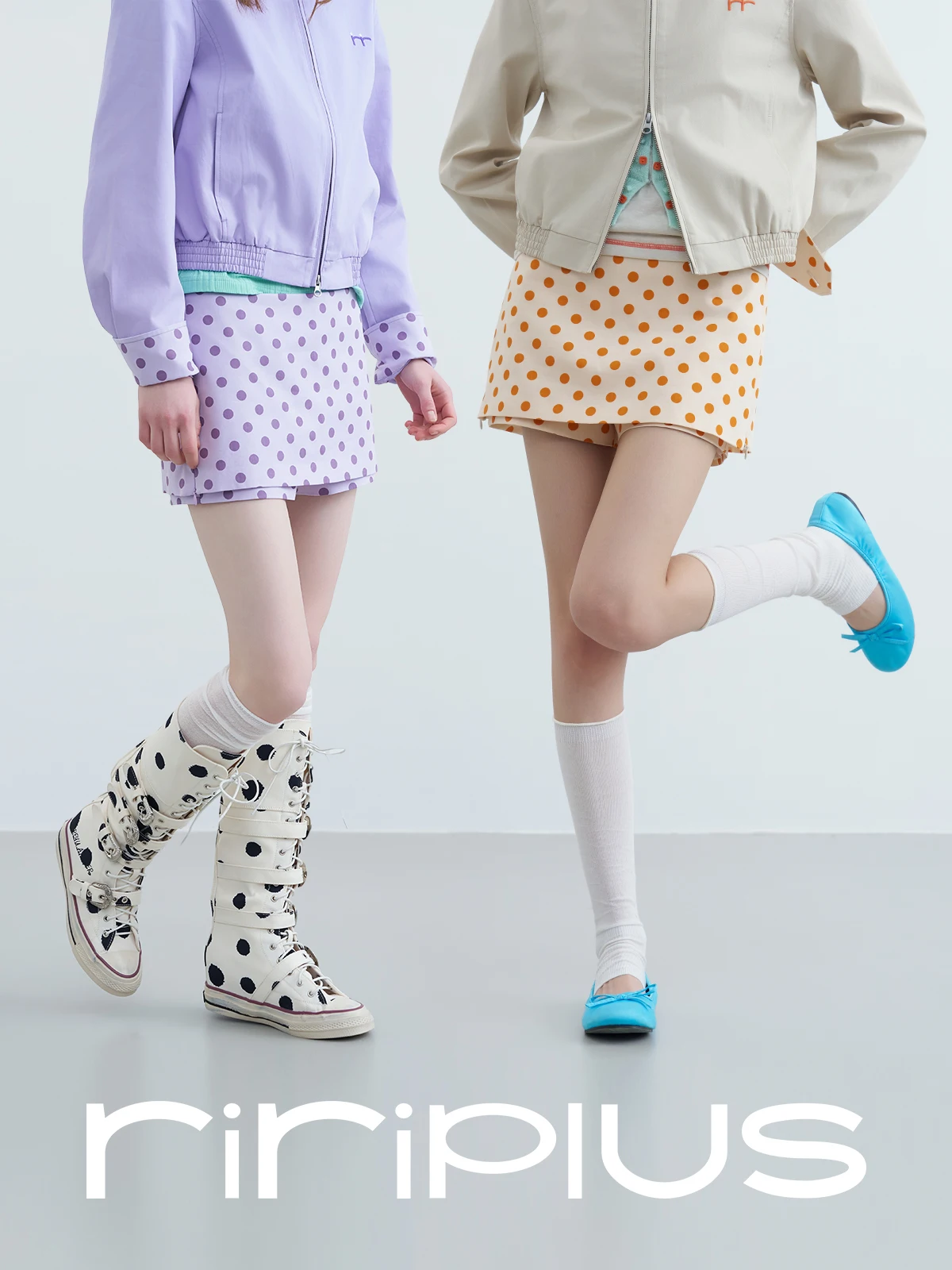 

Riverstone plus Casual Vaion Polka Dot f-length Skirt Women's Slimming Sweet ort Pants Skirt Sle Cotton Low Waist