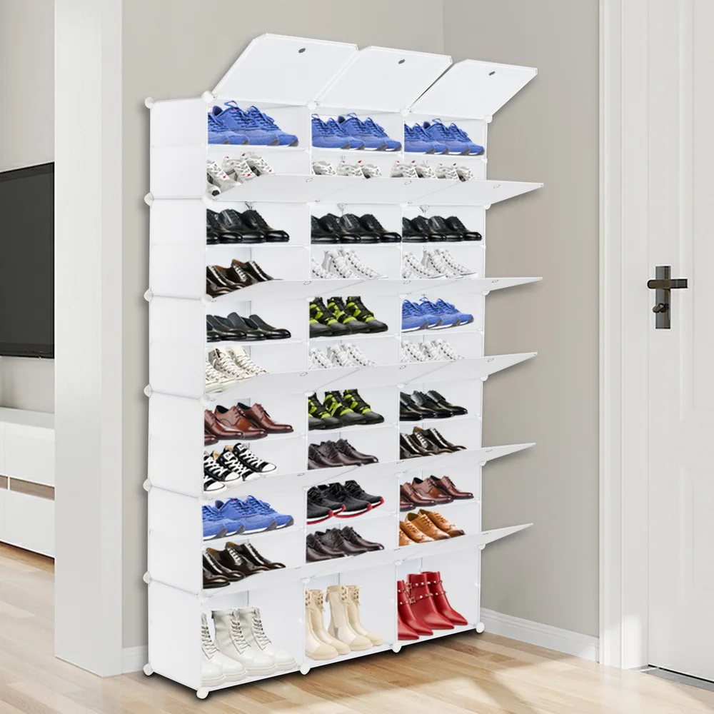 

12-Tier Portable 72 Pair Shoe Rack Organizer 36 Grids Tower Shelf Storage Cabinet Stand Expandable For Heels, Boots