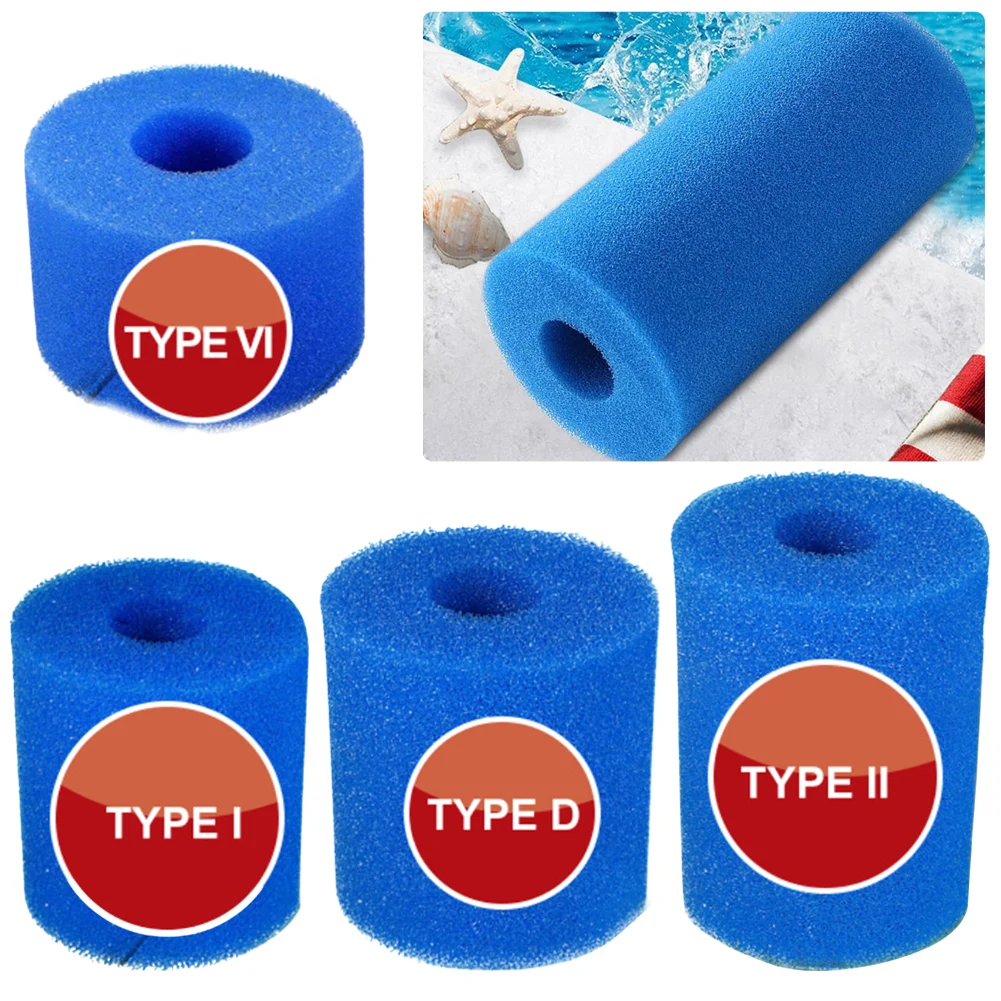 

1pc Swimming Pool Filter Sponge For Intexs I/II/ D Type Washable Reusable Swimming Pool Filter Foam Cartridge Sponge Pool Clean