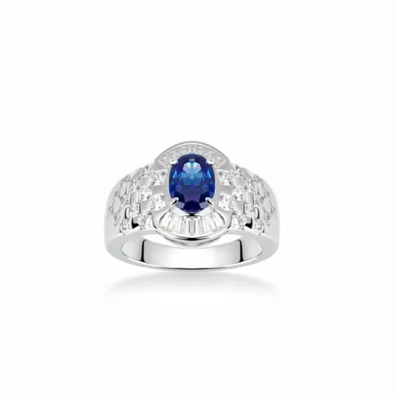 

Blue Sapphire Ring for Women, Unique Original Design, Sterling Silver, Luxury Designer Jewelry, Promise Rings, Classic Ring