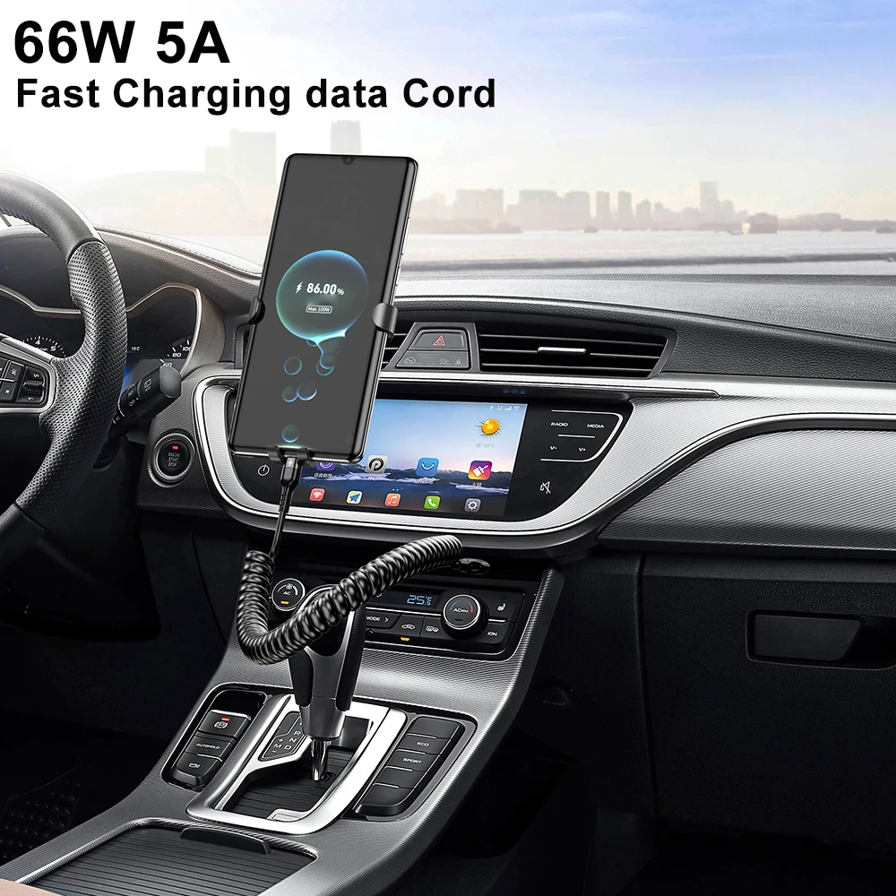 سلك تلسكوبي للسحب الزنبركي ، كابل USB من النوع C لهواتف Samsung ، شاومي ، هواوي ، ممن لهم ، هاتف أندرويد ، خط بيانات ، 5A ، 66W