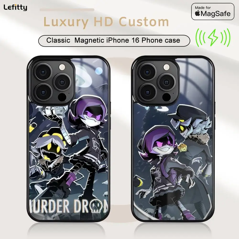 

Anime M-Murder D-Drones Phone Case For iPhone 16 15 14 13 12 11 Pro Max Plus Mini Magsafe Charging Cover Magnetic Hard Shell