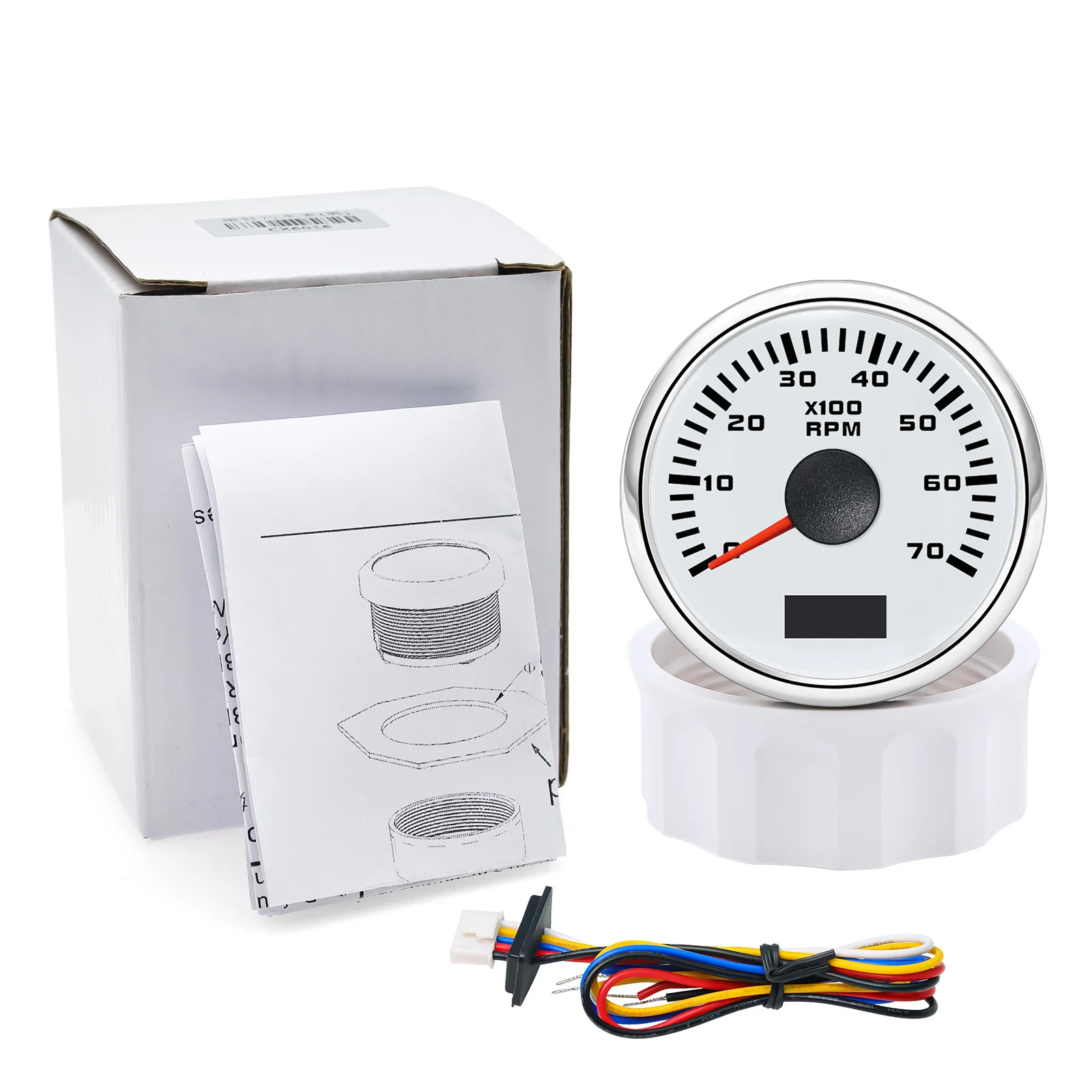 3000/4000/6000/7000/8000 U/min 52mm Drehzahlmesser Tacho-Anzeige mit 7-Farben-Hintergrundbeleuchtung Drehzahlsensor für Benzin- und Diesel-Fahrzeuge sowie Boote – Detail 15