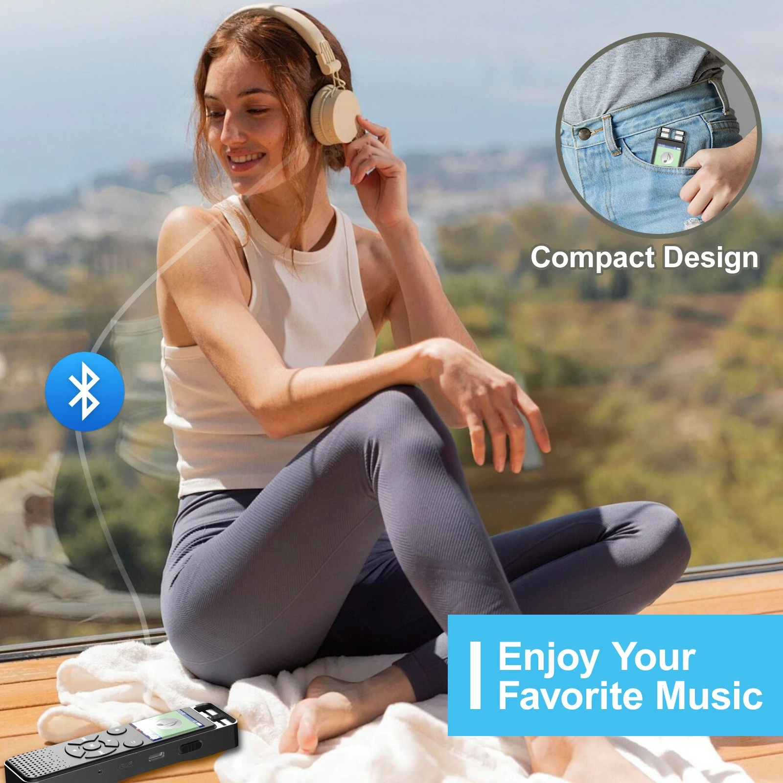 N13 مسجل صوت رقمي عالي الجودة HD مشغل MP3 لتسجيل بلوتوث ذكي مع تسجيل بنقرة واحدة للإملاء الاحترافي