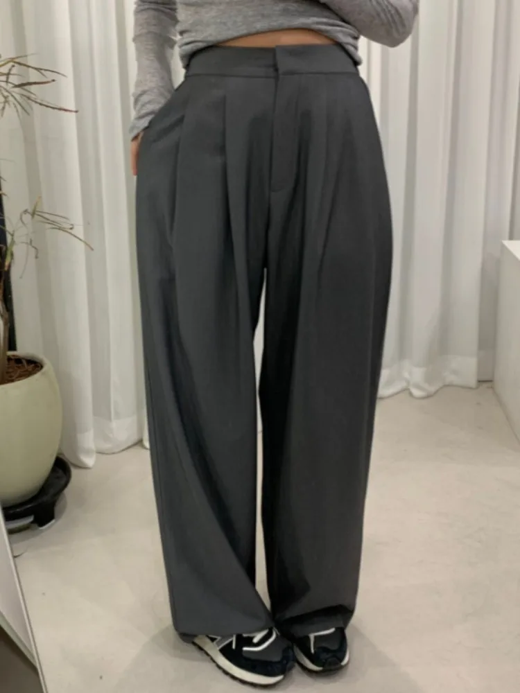 

Faion High Waist Wide Leg Floor Length Pants Women's Autumn New Sle Versatile Slimming Leg Lengthening Suit Pants