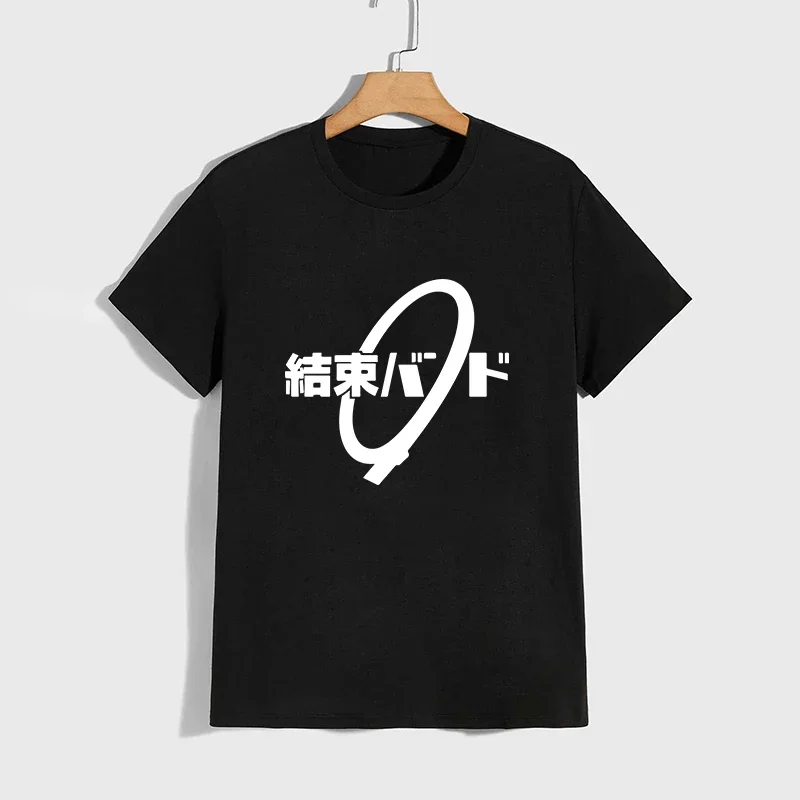 Camiseta de algodón puro de alta calidad, camiseta con estampado de banda Kessoku, camisetas cómodas informales de uso diario para hombres y mujeres, Top de manga corta de Anime japonés