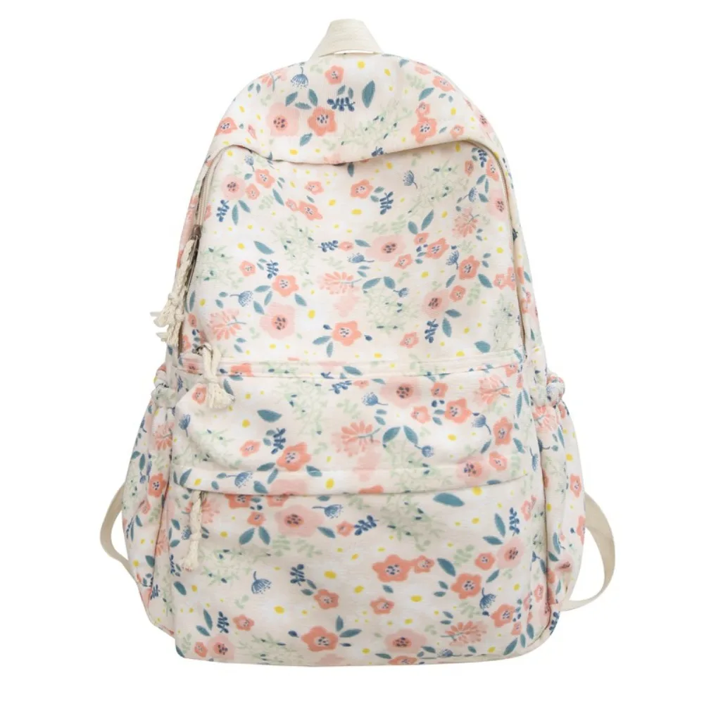 Fashion Flower Print Women's Backpacks Multifunction Large Capacity Shoulder Bag Zipper School Backpack Students