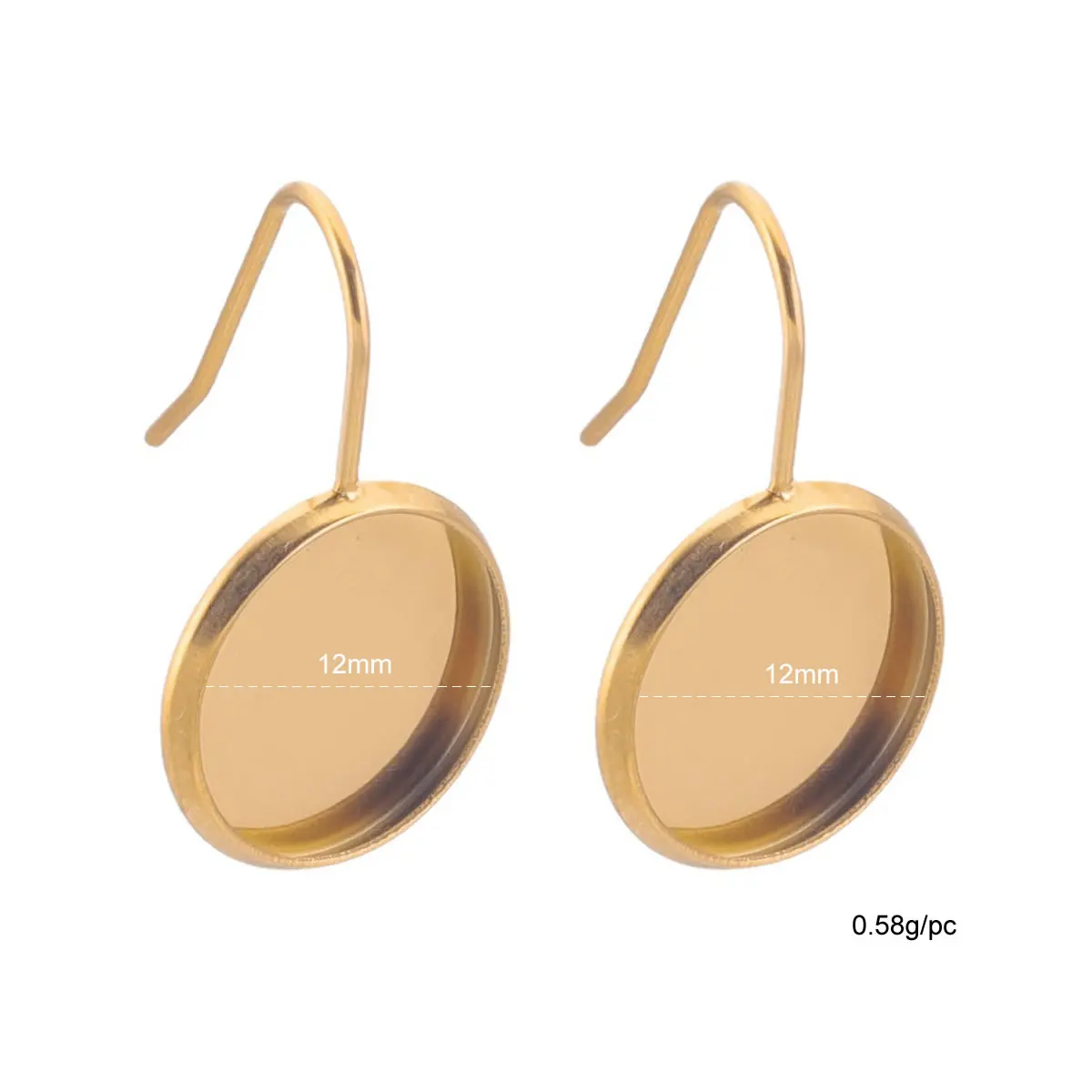 100per pack Stainless steel earrings Round empty bracket diy accessories Handmade semi-finished products Basic all-match Jewelry