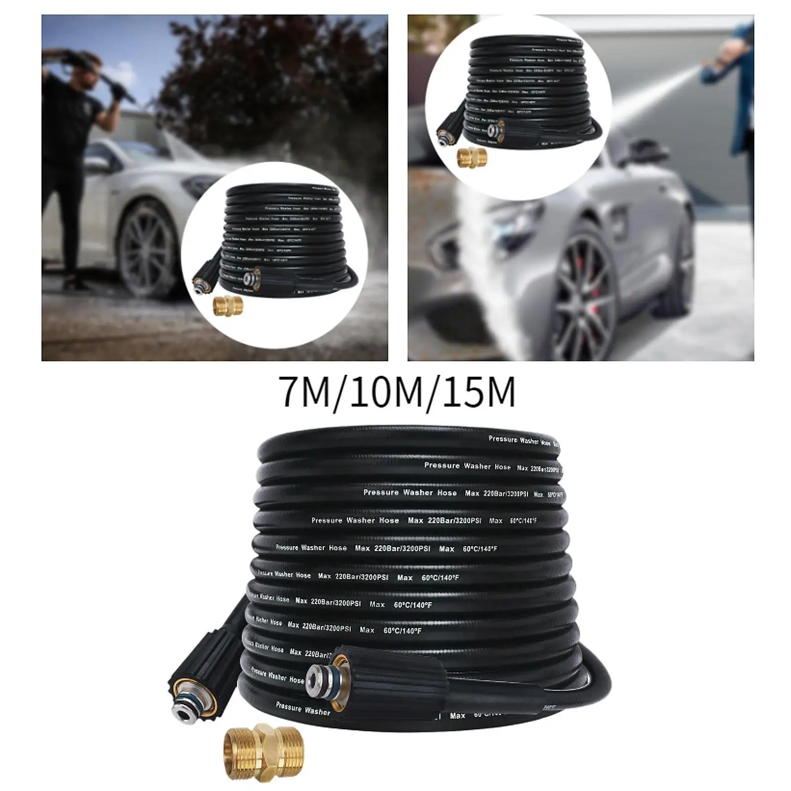 High Pressure Replacement Hose Premium Quick Connector for Cars Washing