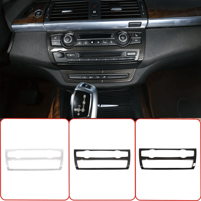 

For 2008-2013 BMW X5 X6 E70 E71ABS Carbon Fiber Car Styling Air Conditioner Volume Button Frame Sticker Car Interior Accessories