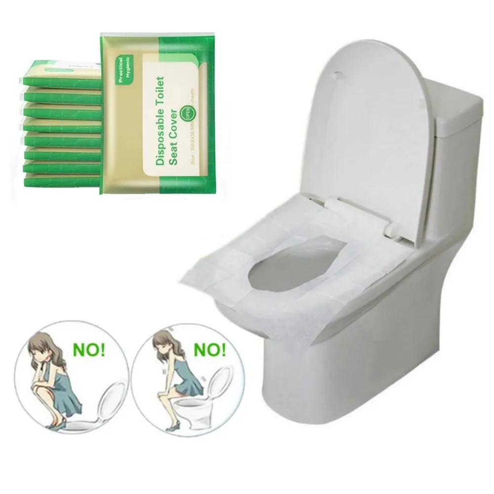 

50PCS Disposable Toilet Seat Cover Paper Waterproof Soluble Water Type Travel Camping Hotel Bathroom Accessory Pad Portable