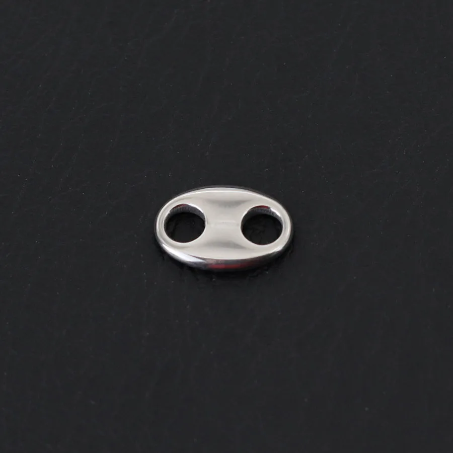 1.5cm Stainless Steel Double Hole Metal Connecting Buckle For Jewelry Making Gold Silver Color Pig Nose Button DIY Bracelet