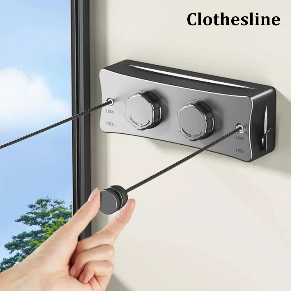 

5.1 Meters Retractable Clothesline 304 Stainless Seel Pull-Out Clothes-Drying Machine Rope Space-Saving Clothes Drying Rack