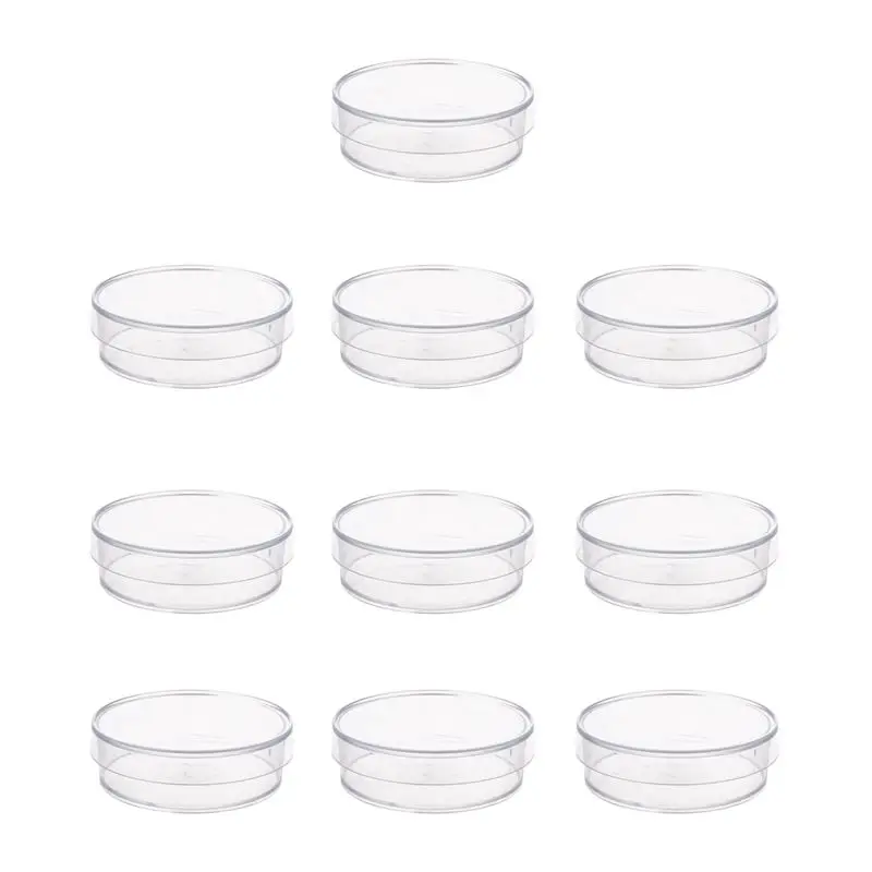 10 pcs. 35mm x 10mm Sterile Plastic Petri Dishes with Lid for LB Plate Yeast (Transparent color)