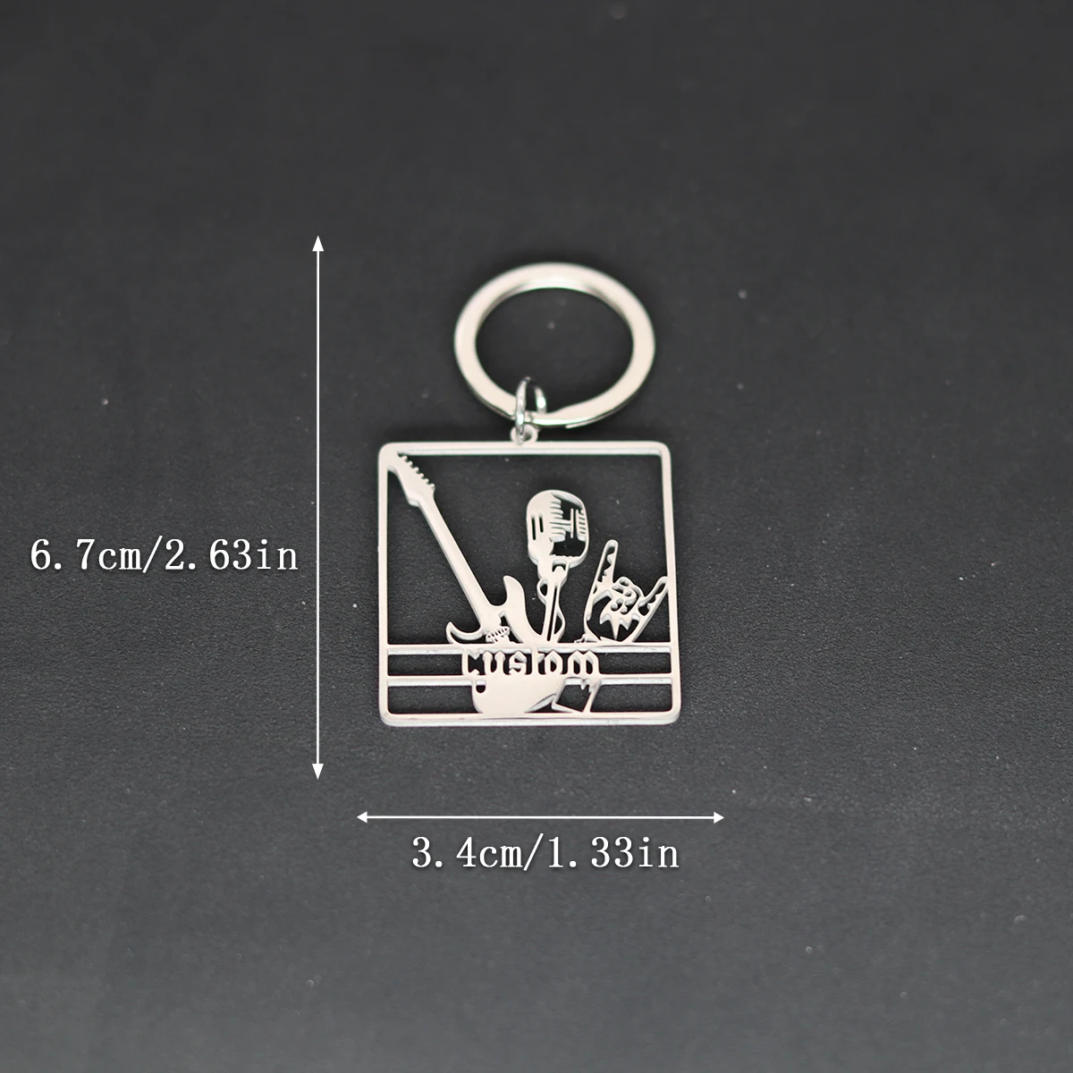 Custom Name Guitar Keychain Personalized Stainless Steel Pendant Keychains For Women Men Nameplate Keyring Customized Jewelry