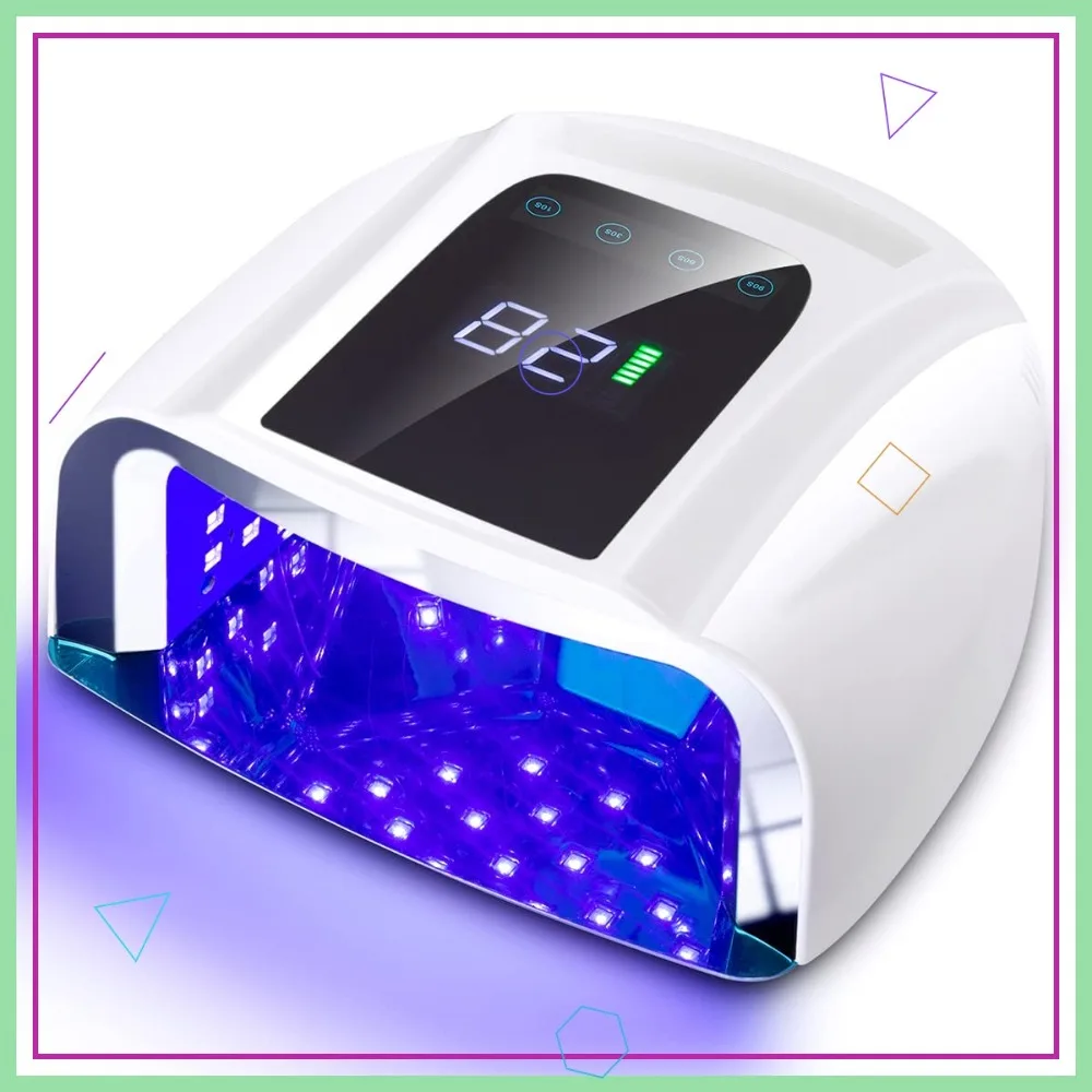 

Cordless UV LED Nail Lamp, 96W Rechargeable with Removable Base, Auto Sensor Fast Dry for Gel Polish