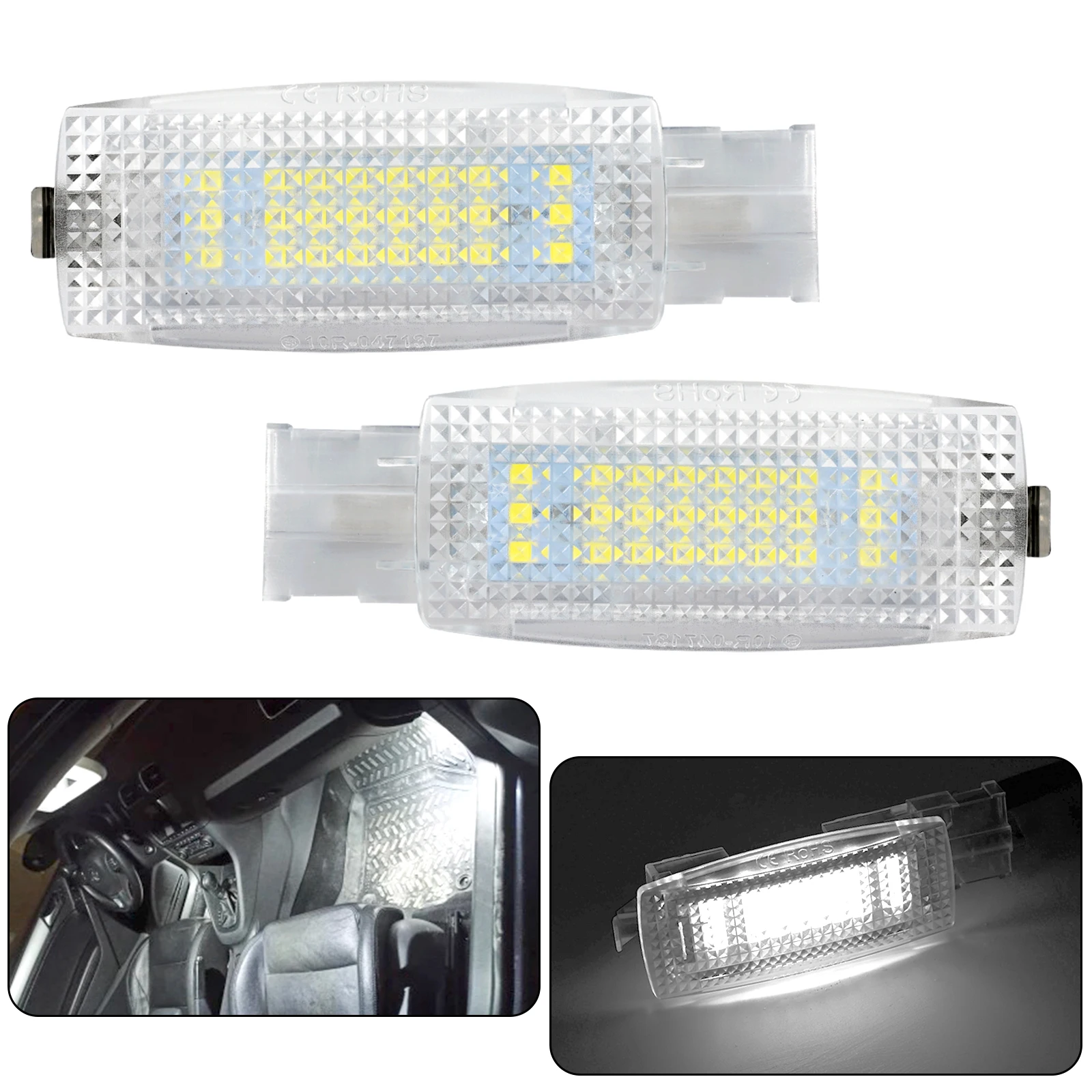 2Pcs LED Interior Sun Visor Vanity Mirror Lamps Reading Light For VW Golf 4 5 6 7 Passat CC B5 B6 B7 Polo Tiguan Scirocco Jetta