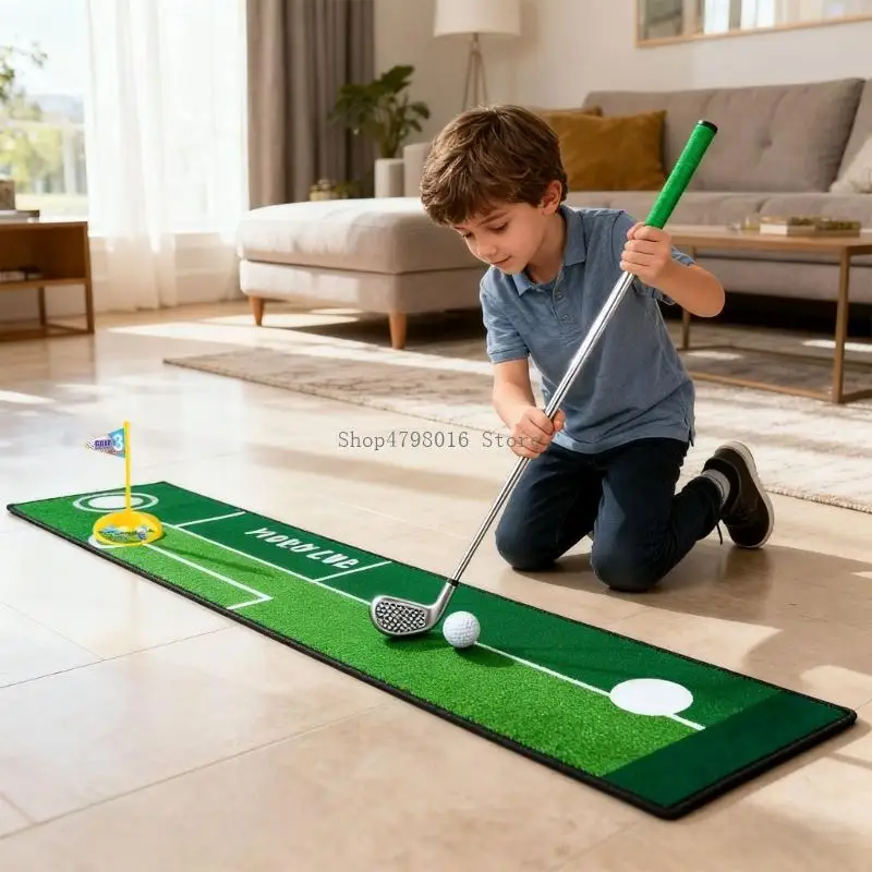 ชุดเล่นกอล์ฟสำหรับเด็กพลาสติกถาวรภายในของเล่นกีฬาพร้อมกิจกรรมผู้ปกครองเด็กโพสต์แบบยืดหดได้