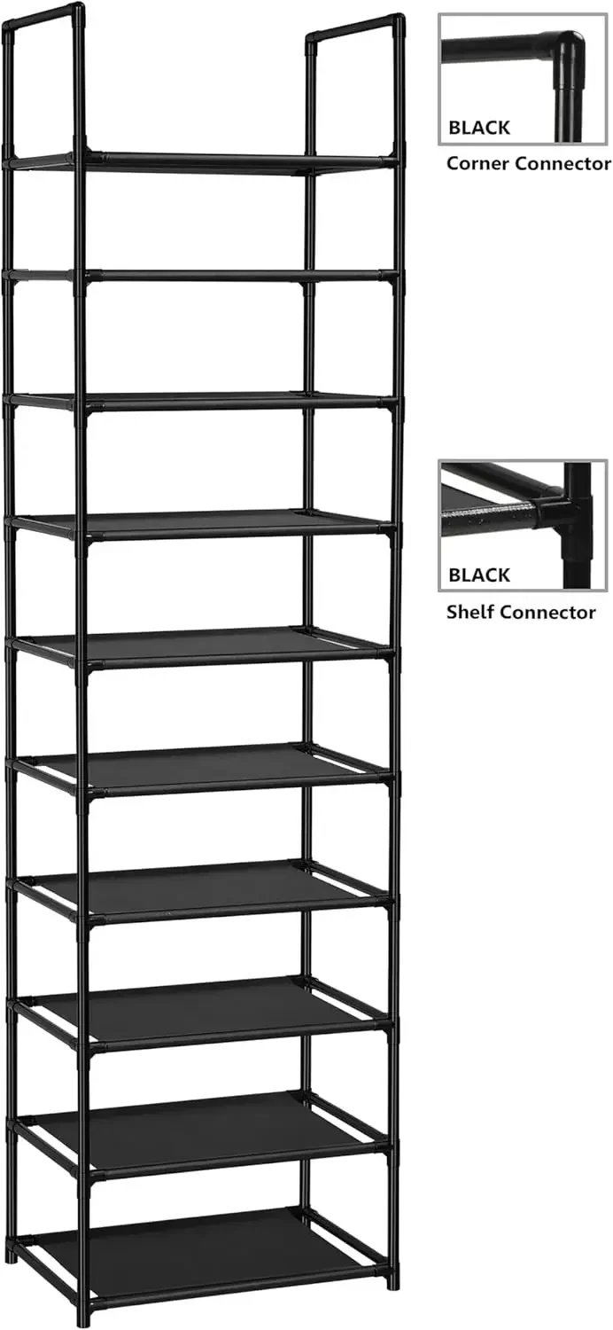 HOME 10 Tiers Shoe Rack 20-25 Pairs Sturdy Shoe Shelf image 6