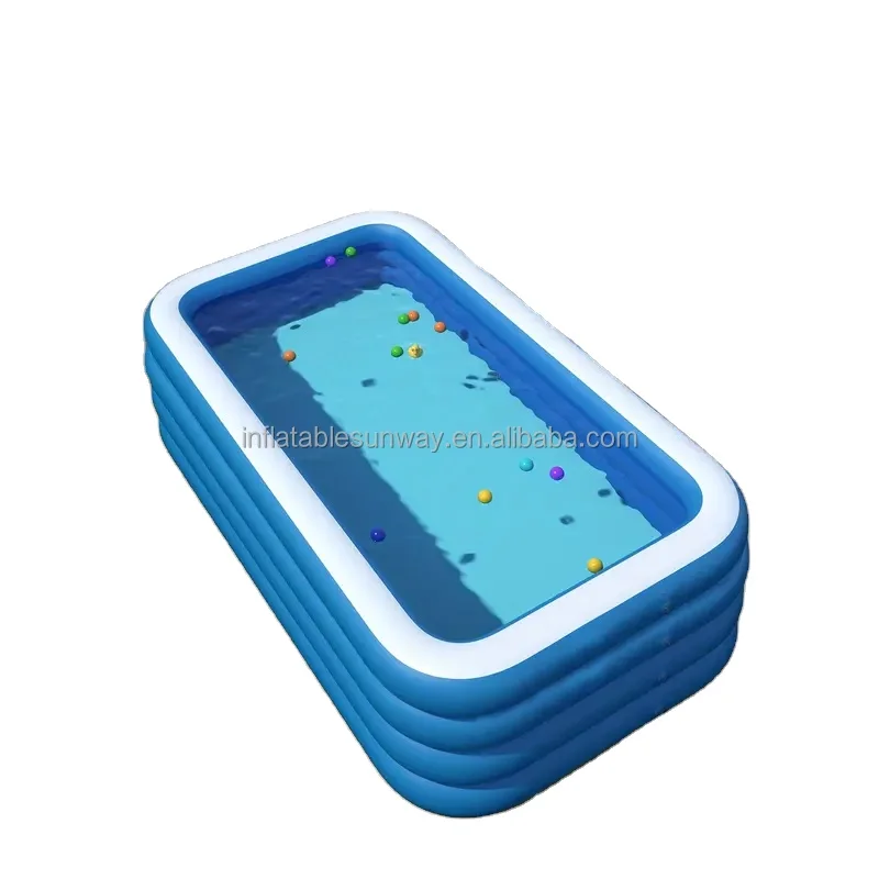 Family Inflatable Swimming Pool Rectangular Full-Sized Pool For Kids Adults Babies Toddlers Outdoor