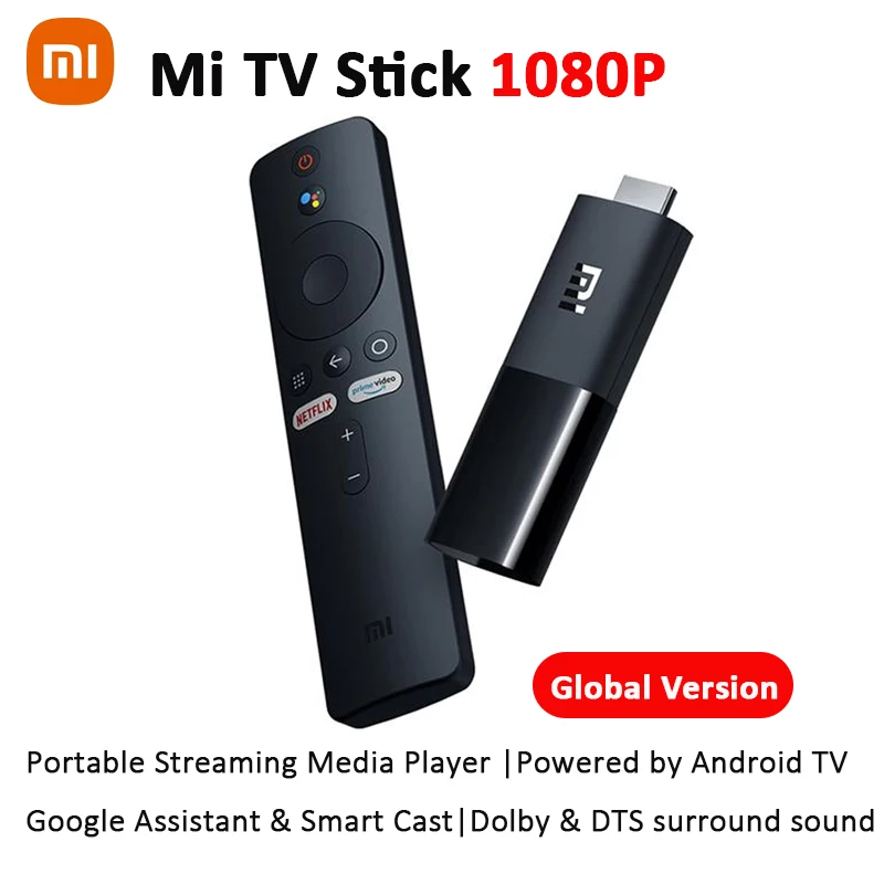 Глобальная версия Xiaomi TV Stick Android FDH HDR четырехъядерный HDMI-совместимый Bluetooth Wi-Fi Google Assistant 1080P TV Stick