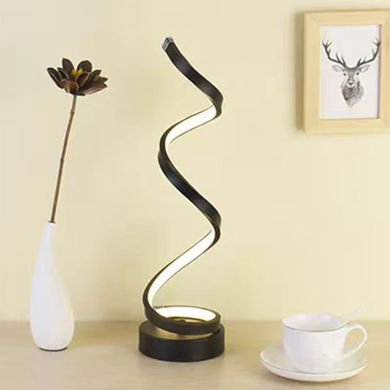 

LED Spiral Table Lamp 8 Shaped Desk lamp Bedside Circle Night Light for Home Living Room Bedroom Decor Lighting fixtures