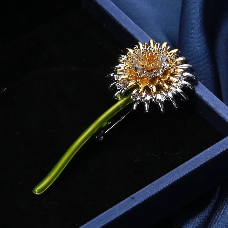 Dmari Women Brooch Gorgeous Lapel Pin Korean Fashion Style Specific Design Dandelion Flower Accessories Luxury Jewelry