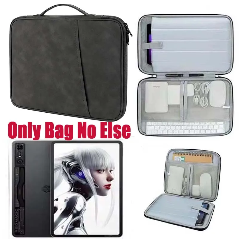 

Universal for ZTE Nubia Red Magic Nova Pad Pro Tablet Bag Pockets Handle Zip Storage Pouch for Keyboard Mouse Carry Case Sleeve
