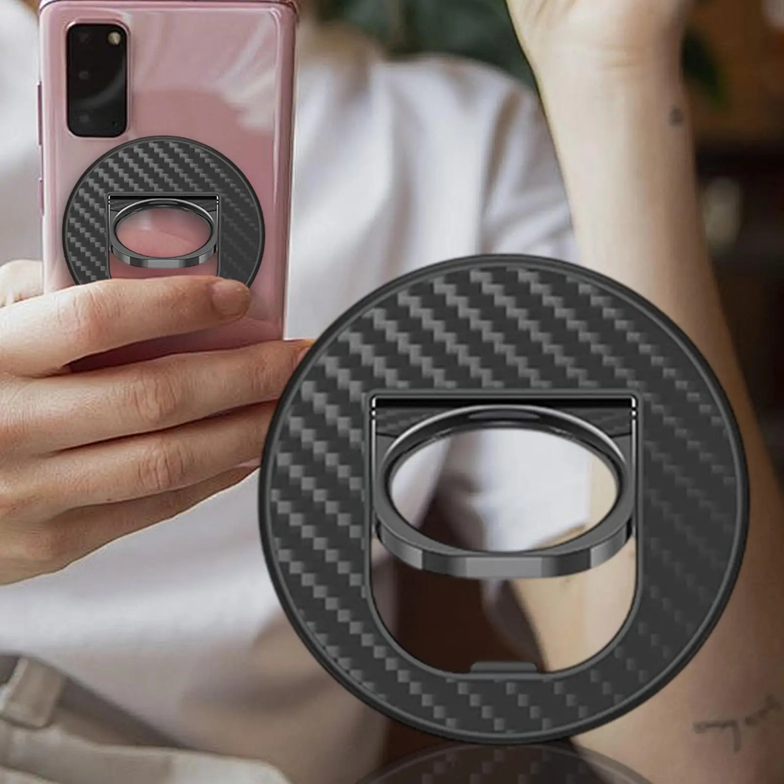 

Магнитный кольцевой держатель для телефона, магнитная ручка для сотового телефона, легкий вес из углеродного волокна, вращение на 360 градусов, мобильный кронштейн для смартфона ﻿