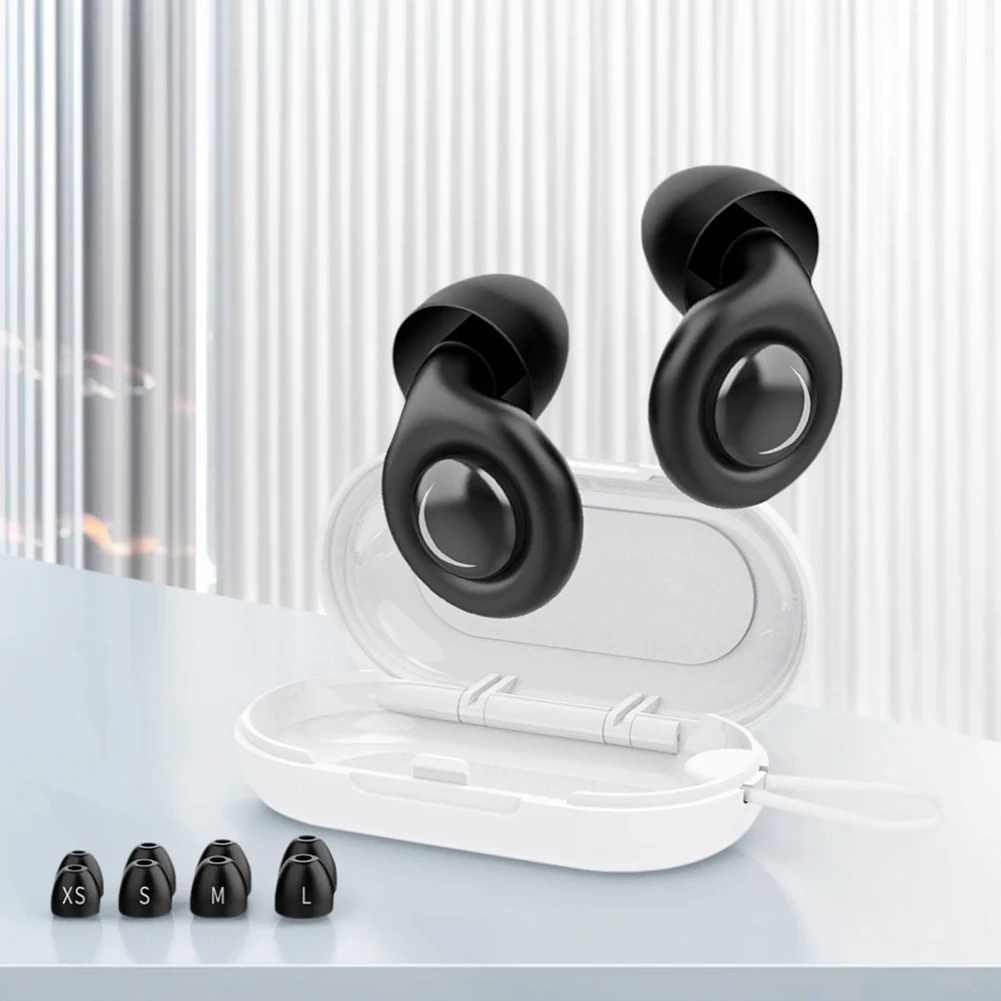 

Reusable Silicone Sleep Ear Plugs W/ 10 Eartips Anti-Noise Motorcycle Earplugs for Sleeping Concert Working Studying Traveling