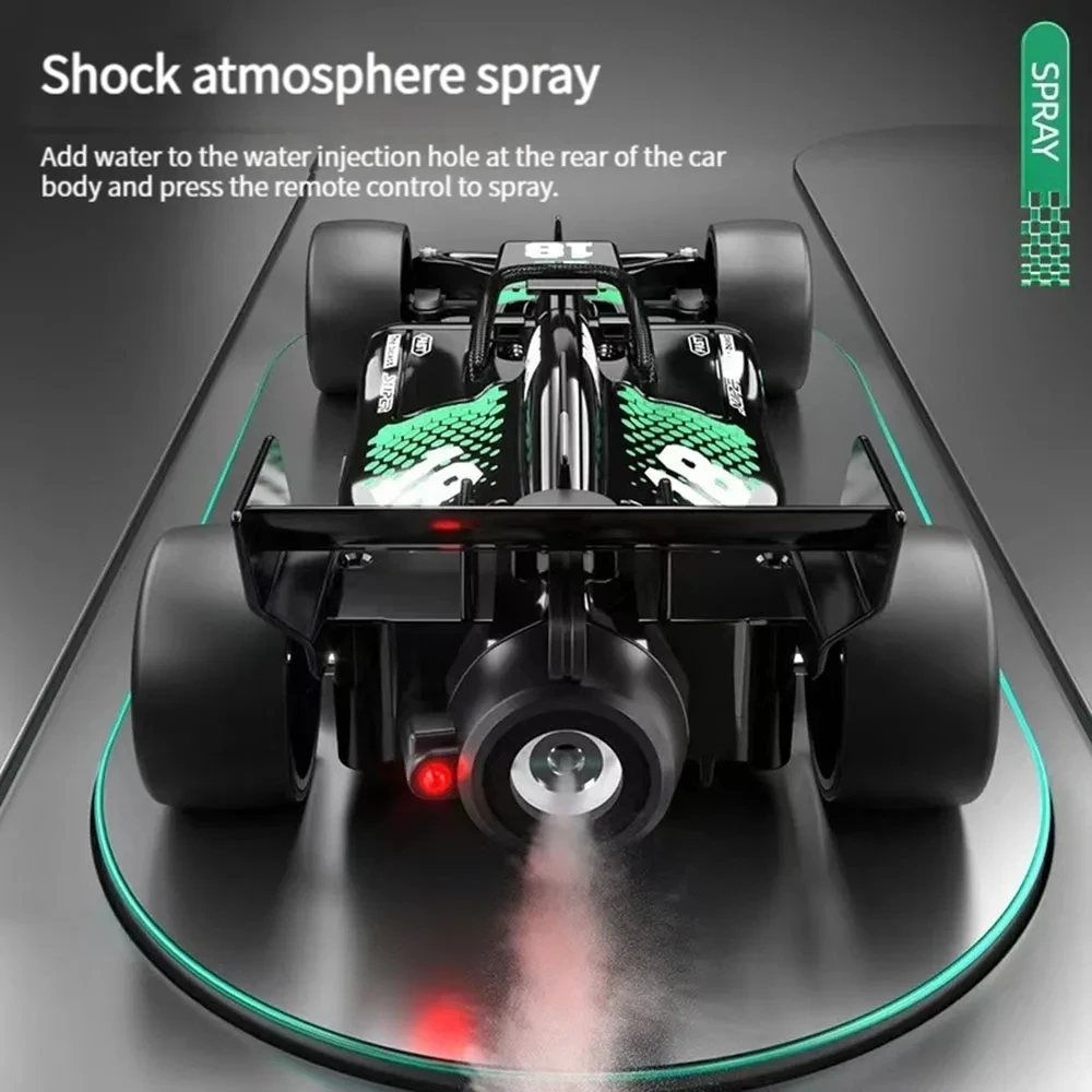 F1 1:18 wyścigowa elektryczna samochód formuła sterowanie radiowe szybki akumulator Spray elektryczny samochód do driftu równanie zabawki dla dzieci