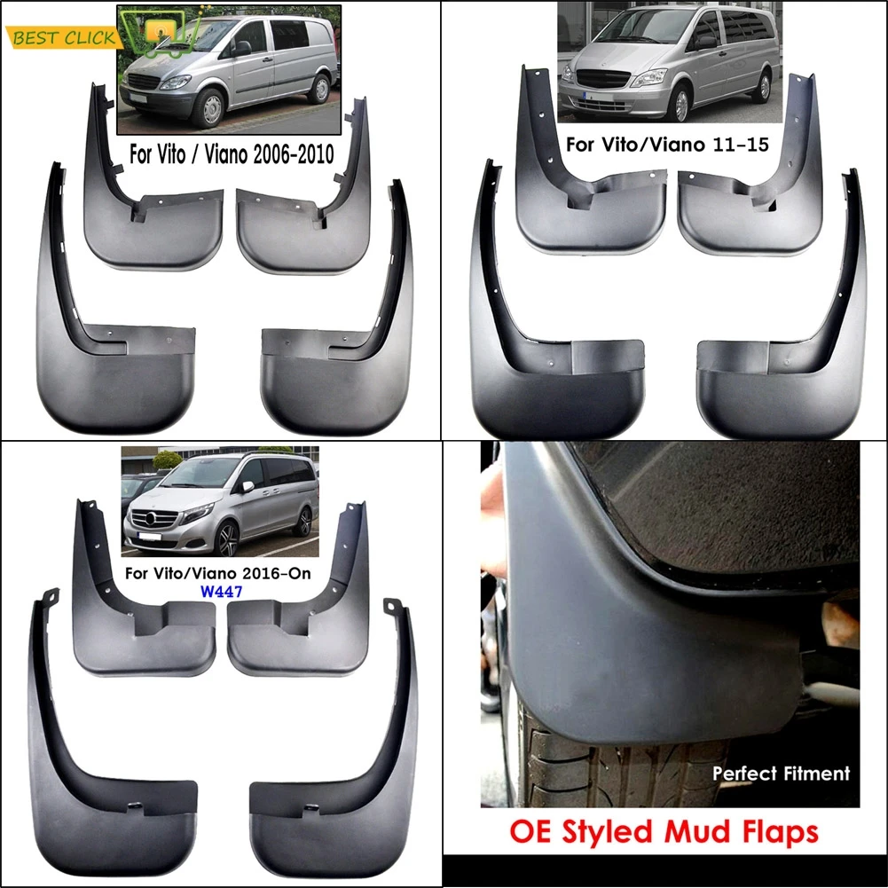 For Mercedes Benz V-Class Vito W447 Viano W639 Mudguard V250 Car Fenders Mud Flaps Vito Splash Guards 2006-2019 Metris Mudflaps