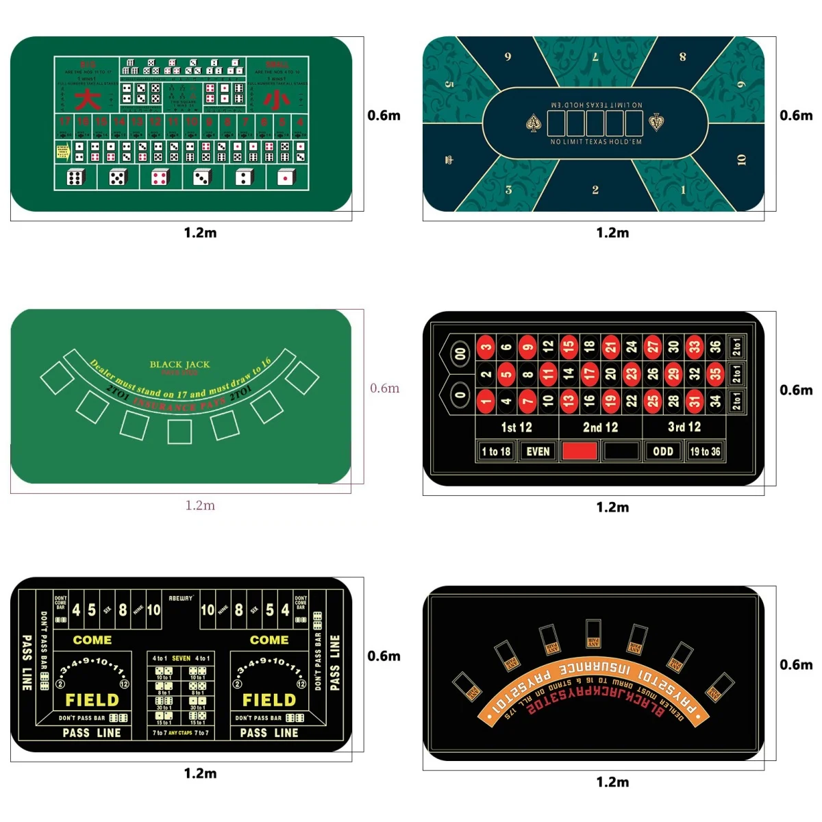 12-06m-texas-hold-'em-poker-baccarat-multi-game-table-mat-casino-rubber-waterproof-high-end-game-mat-entertainment-accessories