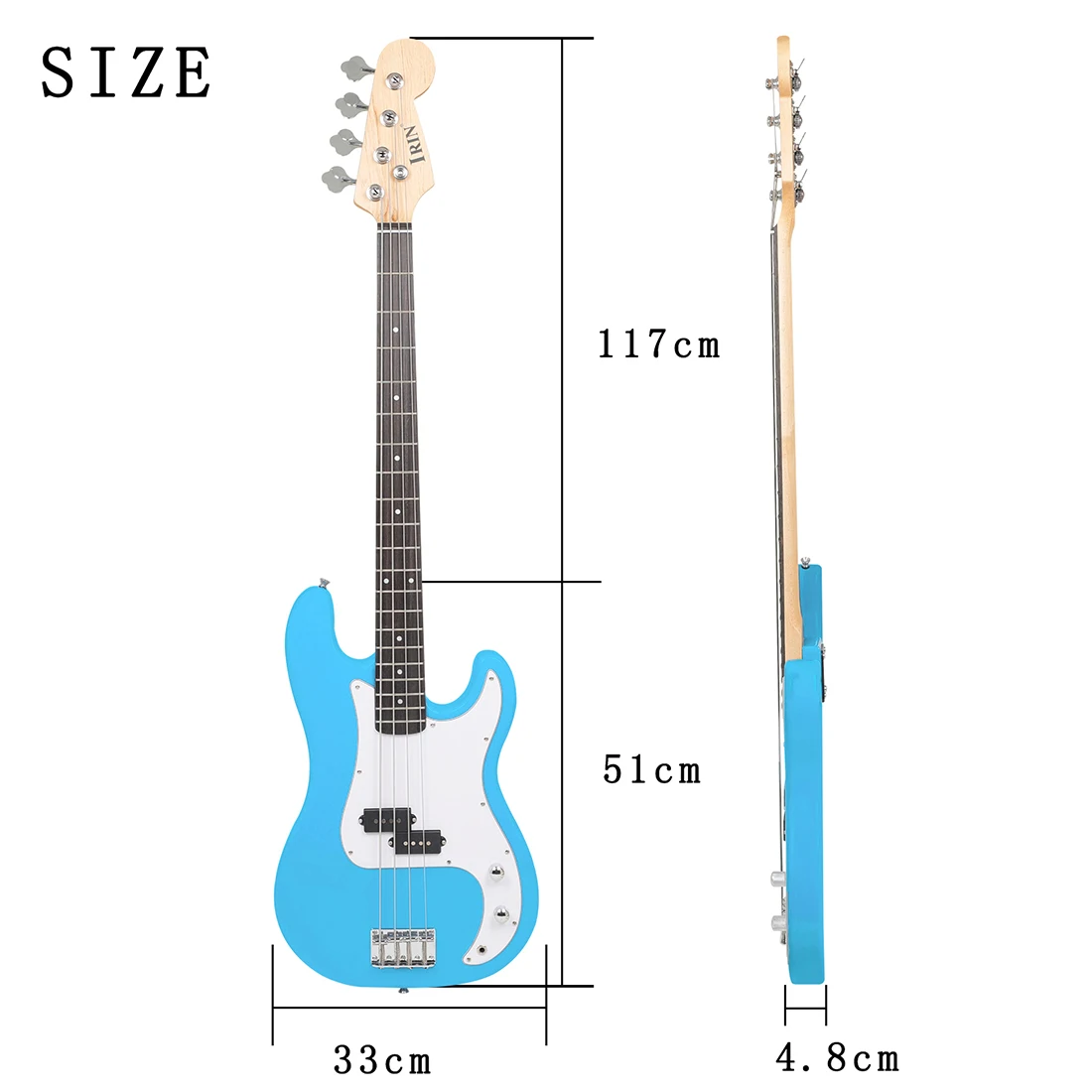 IRIN Basswood Body Bass Guitar Blue 20 Frets Guitarra 4 String Electric Bass with Tuner Strings Capo Pick Effect Pedal Parts