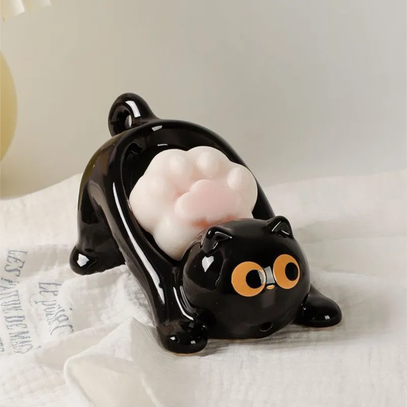 

Cute Creative Ceramic Cat Shaped Cartoon Siamese Cat Soap Storage Box Soap Holder Bathroom Shelf Home Storage Soap Dish ZG797