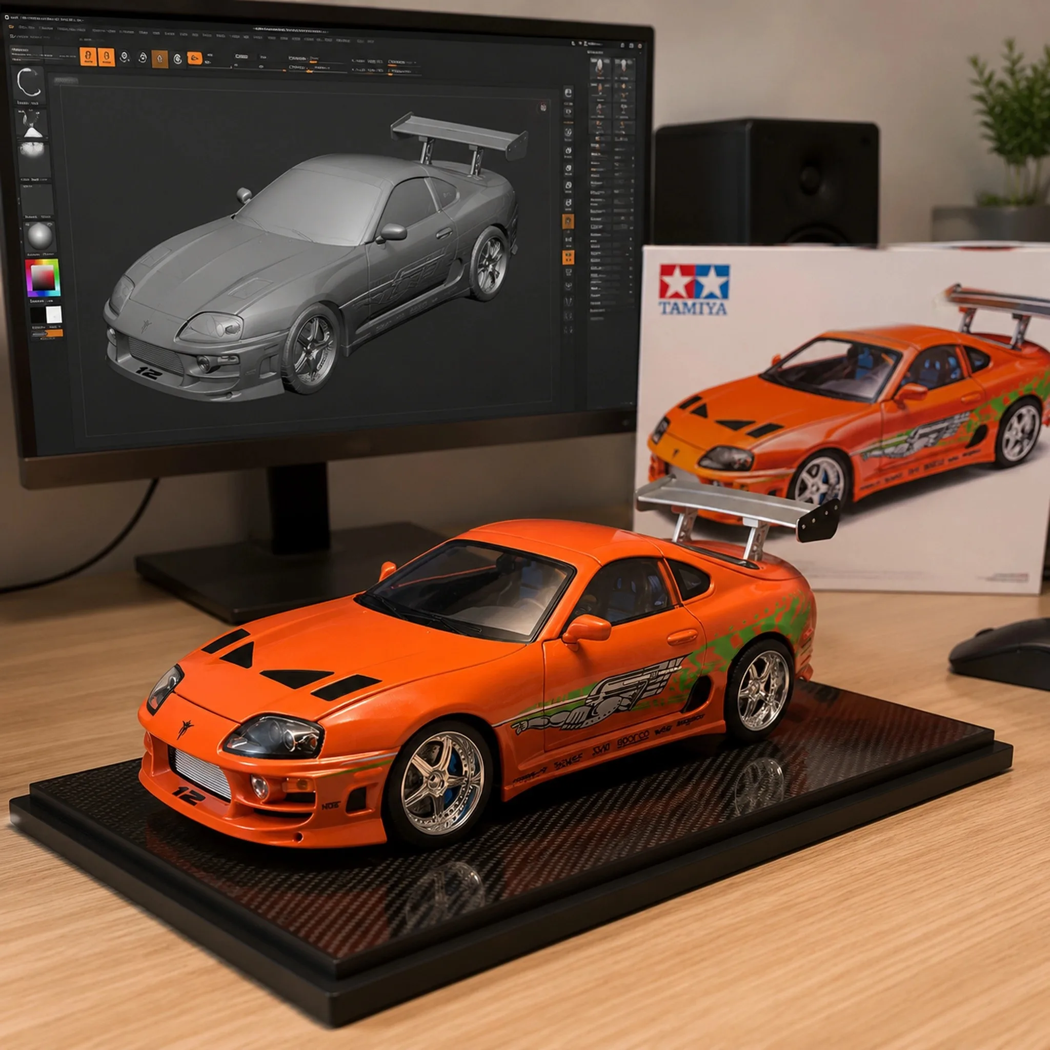 1:24 Supra A80 TRD Sportwagen, Modell aus Druckguss, Miniatur-Sammlung, Hobby-Dekoration, feine Ornamente, Rückzieh-Spielzeug, Geschenk