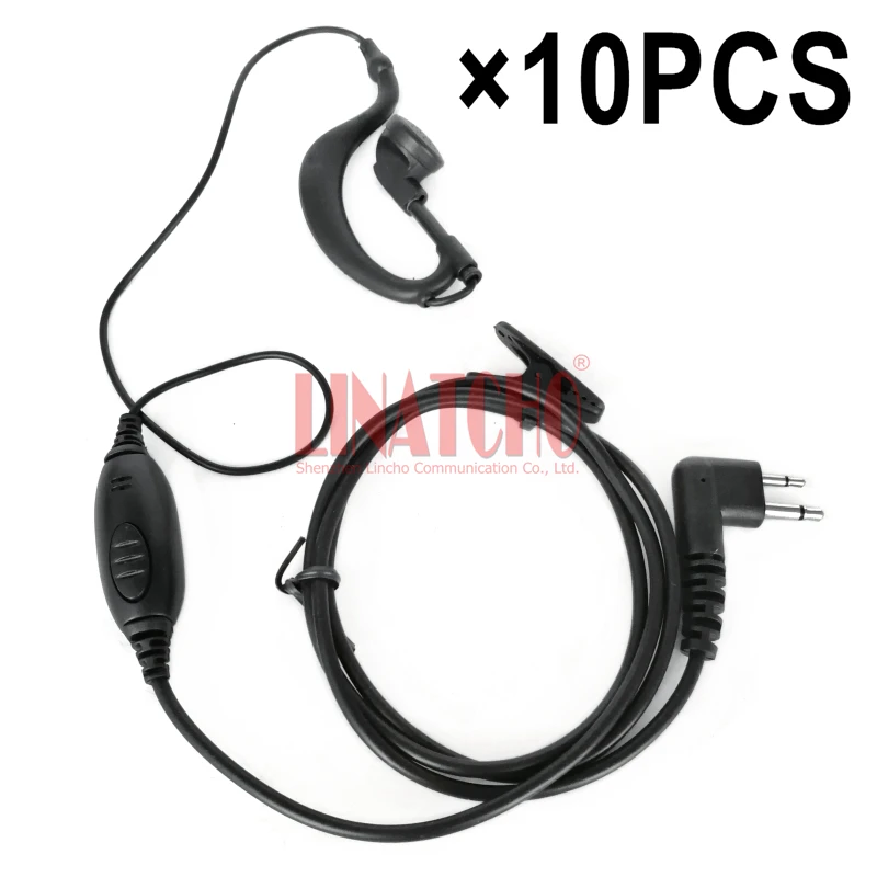 10 шт. GP68 GP88 TC500-TC518 TC600: Наушник-гарнитура с микрофоном PTT и разъемом M для раций