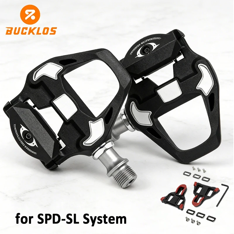 

BUCKLOS Road Bicycle Pedal for SPD-SL Self-Lock Pedal Fit for Shimano PD-R8000 Clipless Original Cycling Pedals Road Bike Parts