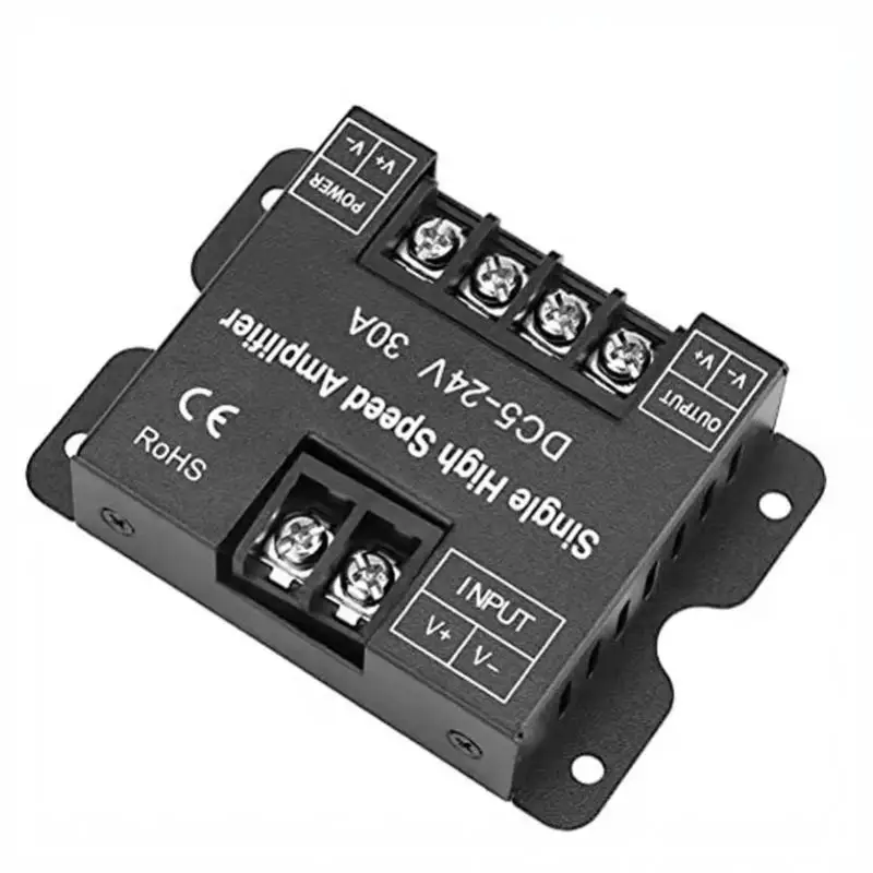 1Pcs Lamp Power Synchronous Repeater Amplifier DC5-24V 30A Monochrome LED Strip Controller Dual Signal Amplifier