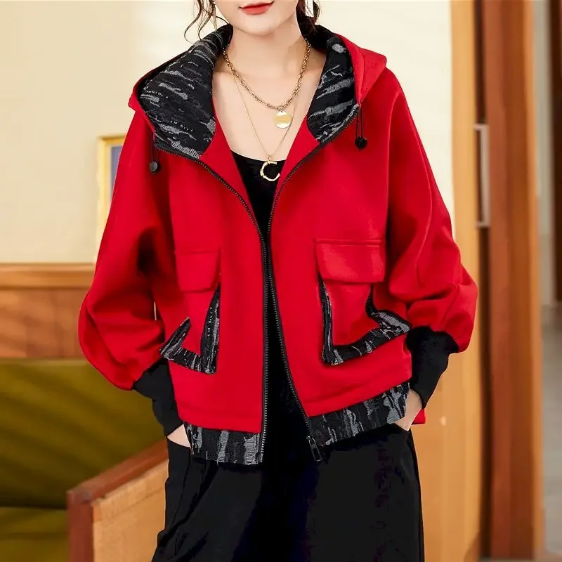 

Осень-зима, модные куртки с капюшоном, женская мода, пальто большого размера, повседневная свободная куртка на молнии с длинными рукавами, пальто с капюшоном Y2k